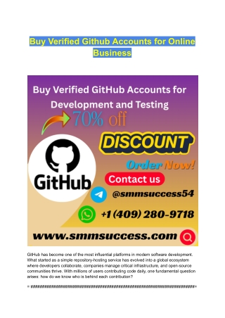 Buy Verified Github Accounts for Online Business