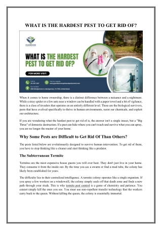 Why Are Some Pests So Difficult to Eliminate Completely?