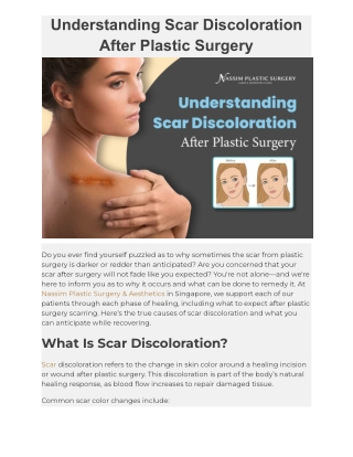 Understanding Scar Discoloration After Plastic Surgery