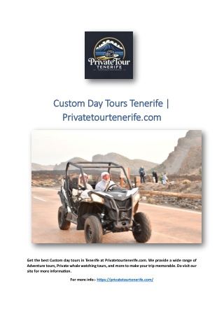 Custom Day Tours Tenerife | Privatetourtenerife.com