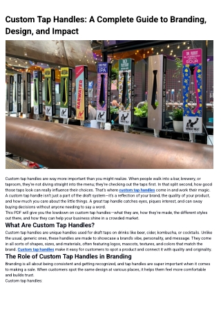 Custom Tap Handles_ A Complete Guide to Branding, Design, and Impact