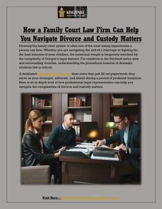 How a Family Court Law Firm Can Help You Navigate Divorce and Custody Matters