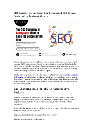 SEO Company in Gurgaon for Business Growth