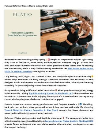 Best Luxury Pilates Studio in Abu Dhabi for Travelers