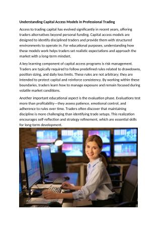 Understanding Capital Access Models in Professional Trading
