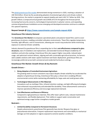 Greenhouse Film Market: Navigating the Shifts and Swings towards 2035