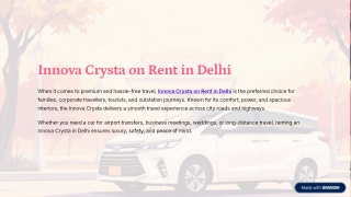Innova Crysta on Rent in Delhi