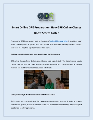 Smart Online GRE Preparation: How GRE Online Classes Boost Scores Faster
