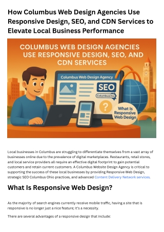 How Columbus Web Design Agencies Use Responsive Design, SEO, and CDN Services