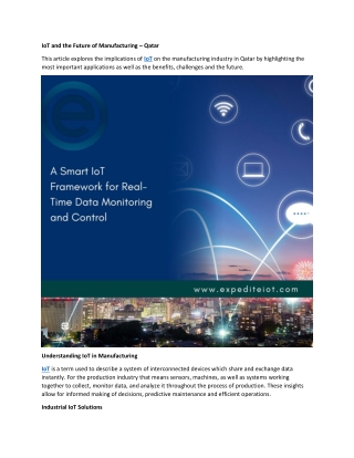IoT and the Future of Manufacturing in Qatar