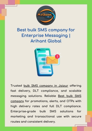 Best bulk SMS company for Enterprise Messaging | Arihant Global