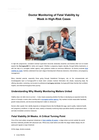 Doctor Monitoring of Fetal Viability by  Week in High-Risk Cases