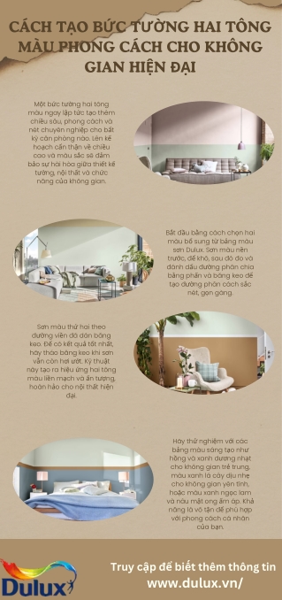Cách tạo bức tường hai tông màu phong cách cho không gian hiện đại