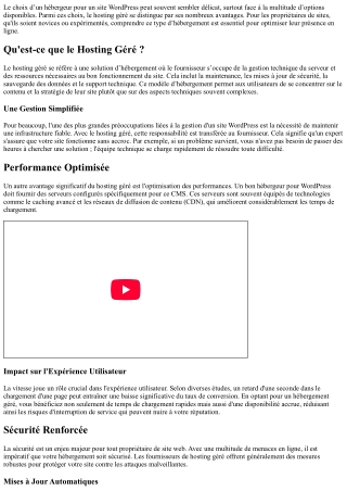 Les Avantages du Hosting Géré pour les Sites WordPress