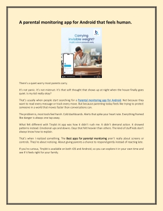 A parental monitoring app for Android that feels human