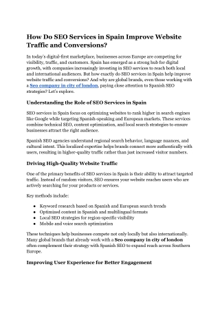 Seo services in spain