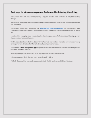 Best apps for stress management feel more like listening than fixing