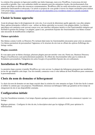 Créer un annuaire en ligne avec Wordpress : Guide complet.
