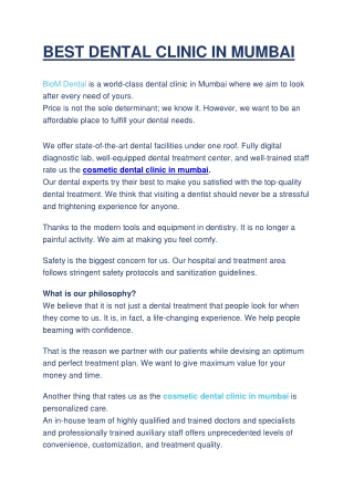 BEST DENTAL CLINIC IN MUMBAI