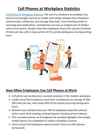 Cell Phones at Workplace Statistics