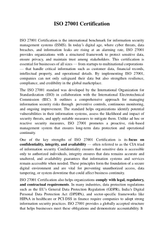 ISO 27001 Certification