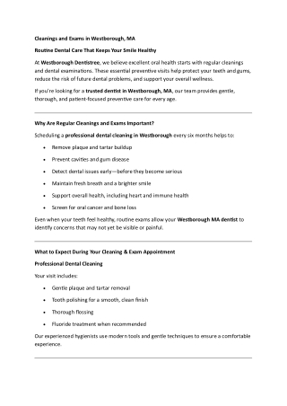 Dental Cleaning Westborough | Keep Your Smile Healthy