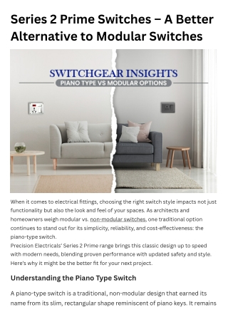 Series 2 Prime Switches – A Smart Alternative to Modular Switches