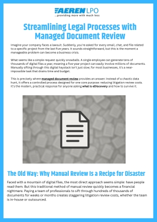 Managed Document Review Streamline Legal Efficiency