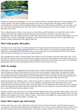 Family-Friendly Landscape Design: Safe, Fun, and Functional