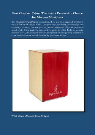 Best Clapbox Cajon The Smart Percussion Choice for Modern Musicians