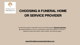 Choosing a Funeral Home or Service Provider