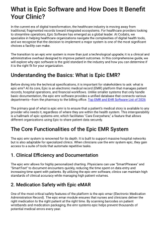 What is Epic Software and How Does It Benefit Your Clinic?
