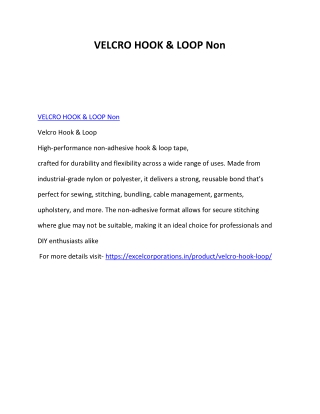 VELCRO HOOK & LOOP Non