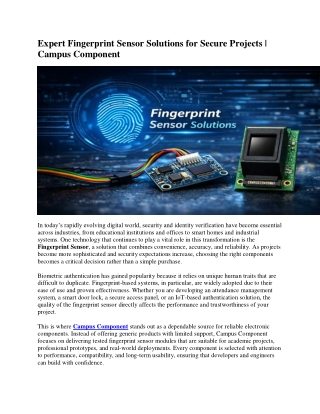 Expert Fingerprint Sensor Solutions for Secure Projects