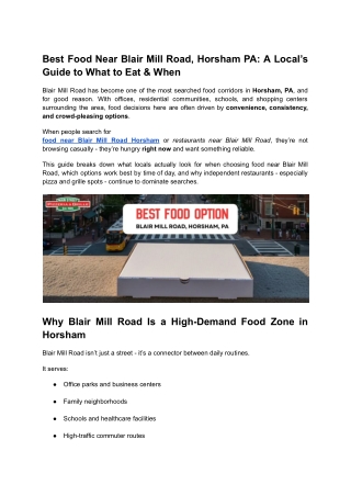 Best Food Near Blair Mill Road, Horsham PA_ A Local’s Guide to What to Eat & When