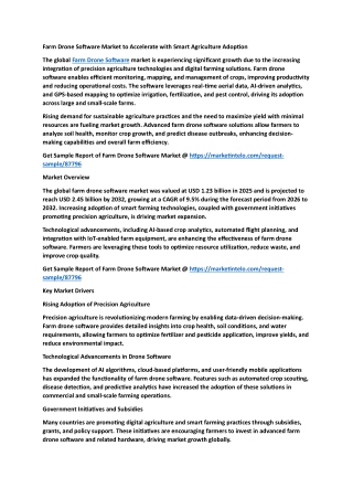 Farm Drone Software Market to Accelerate with Smart Agriculture Adoption