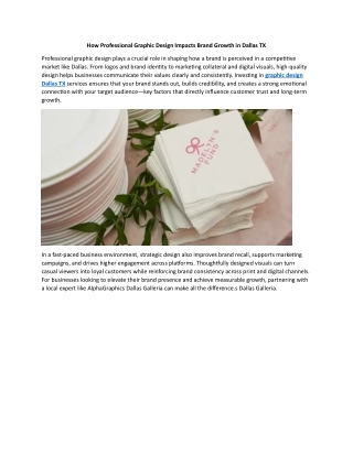 How Professional Graphic Design Impacts Brand Growth in Dallas TX