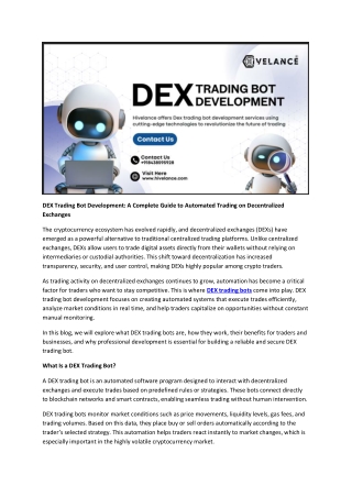 DEX Trading Bot for DeFi Automation, Web3 Trading, and On-Chain Strategies