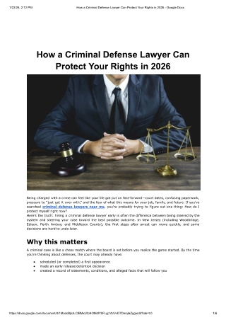 How a Criminal Defense Lawyer Can Protect Your Rights in 2026
