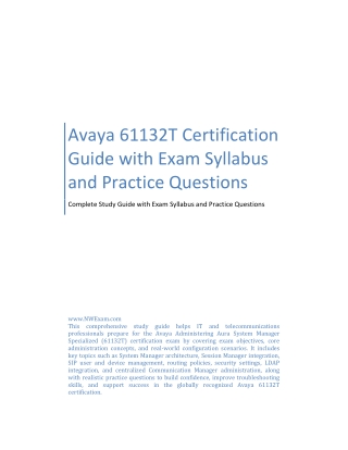 Avaya 61132T Certification Guide with Exam Syllabus and Practice Questions