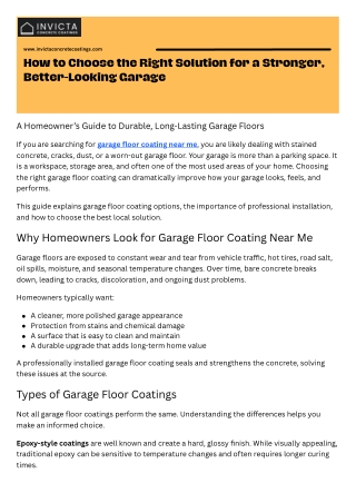 How to Choose the Right Solution for a Stronger, Better-Looking Garage