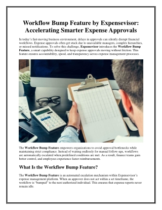 Workflow Bump Feature by Expensevisor for Faster Expense Approvals