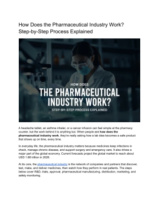 How Does the Pharmaceutical Industry Work