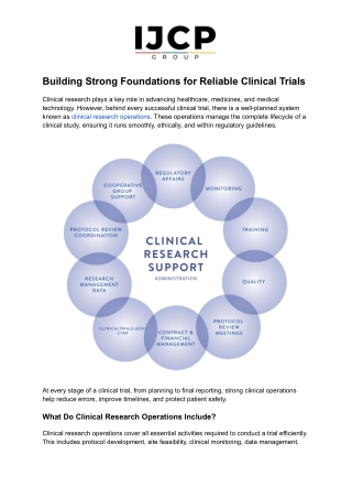 Building Strong Foundations for Reliable Clinical Trials