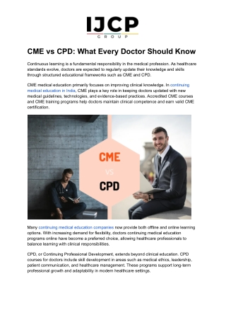 CME vs CPD_ What Every Doctor Should Know