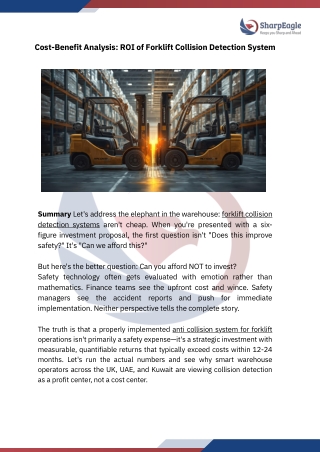 Forklift Collision Detection ROI & Cost-Benefit Analysis | 2026