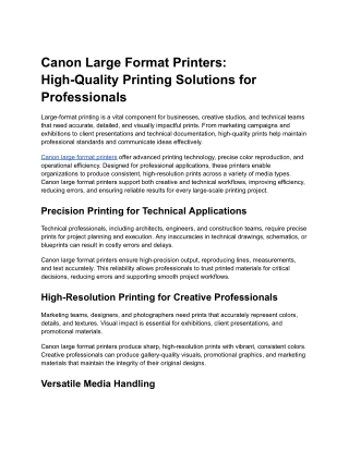 Canon Large Format Printers