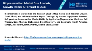 Biopreservation Market Size Analysis, Growth Trends & Forecast to 2033