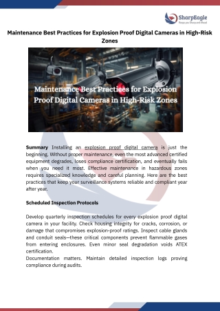 Explosion Proof Camera Maintenance Best Practices | SharpEagle