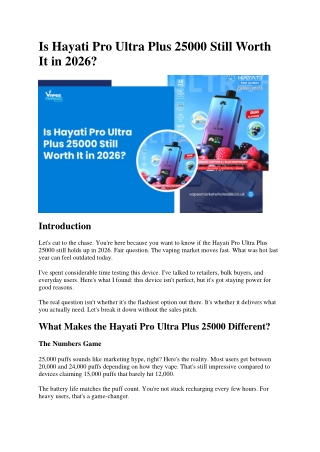 Is Hayati Pro Ultra Plus 25000 Still Worth It in 2026